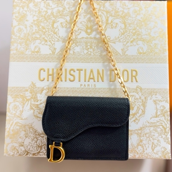 Auth Dior Saddle Black Trifold Wallet - Picture 1 of 12